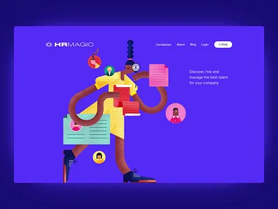Amusing illustrations in web design animated clean design tools graphic graphic design hiring hr illustration landing page motion ui vibrant web design