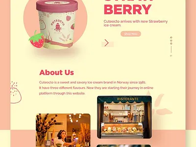 Cuteocoto Ice Cream - Sweet and Savory Flavors in Every Scoop 3d animation app design branding graphic design ice cream logo motion graphics ui web design