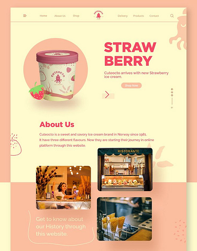 Cuteocoto Ice Cream - Sweet and Savory Flavors in Every Scoop 3d animation app design branding graphic design ice cream logo motion graphics ui web design