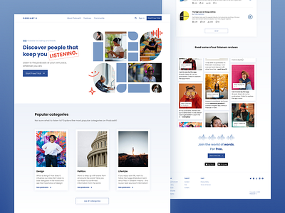 Podcast Website landing page layout podcast podcasts web webdesign