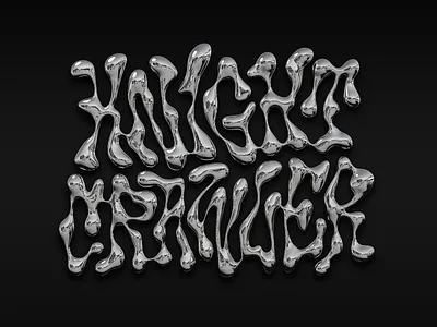 KnightCrawler 3d calligraphy chrome lettering liquid logo logotype metallic typemate typography