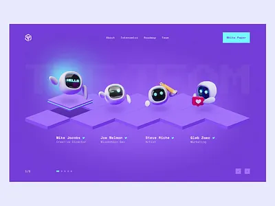 Team section | NFT animation banner clean colorful concept crypto design graphic interaction interface landing page motion graphics nft ui uiux user interface ux web webdesign website