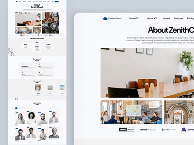 Zenith Cloud - About Page Design about page clean creative design minimal saas saas design saas website saas website design team tech template ui ux webdesign webflow website design