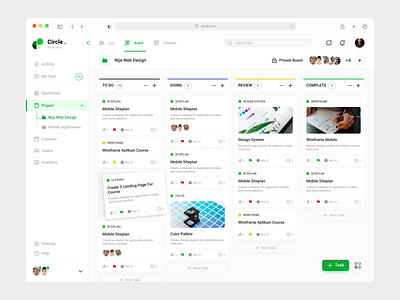 Circle - Project Management Dashboard dashboard design productivity project management task task management task manager ui uidesign uiux web app website