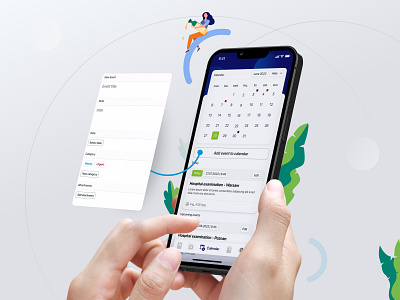 Vitapp - calendar & event tracking view app design calendar design clean design event creator minimal app product design ui ux