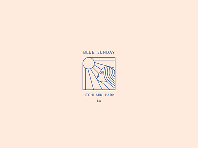 Blue Sunday badge body branding graphic design health icon illustration logo self care spa sun vector wellness woman