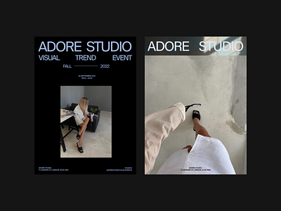 ADORE STUDIO – CONTENT CREATION STUDIO CONCEPT art direction branding design event fashion flyers minimal photo photography poster posters trend trendy ui website