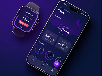 SleepQuest™ figma product design prototype purple sleep ui ux