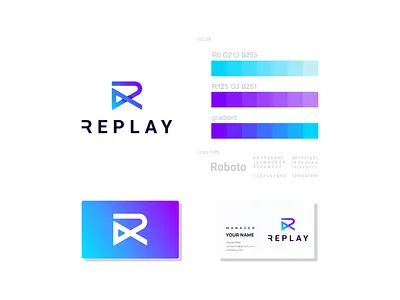 REPLAY 3d animation brand branding combination design graphic graphic design icon illustration letter r logo mark motion graphics replay simple typography ui ux vector