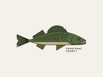 Walleye branding fish fish design fish illustration geometric green illustration line art logo simple walleye
