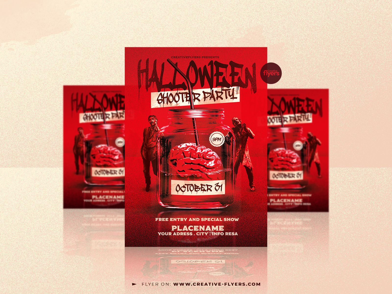 Halloween Poster (Special Zombies) creative design flyer templates graphic design halloween flyer halloween poster party flyer photoshop poster psd flyer red flyer zombie zombie graphics zombies poster