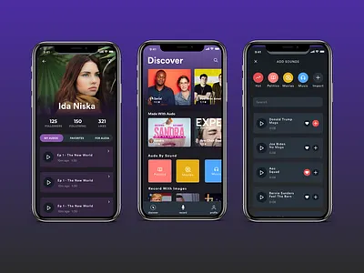 Podcast Application app application mobile music product design tech ui ux
