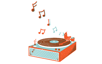 Tweeet along bird birg editorial editorial illustration illustration music record song texture vinyl webdesign website