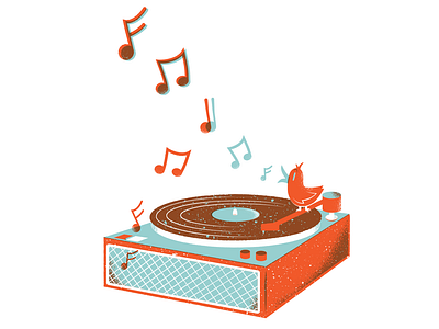 Tweeet along bird birg editorial editorial illustration illustration music record song texture vinyl webdesign website