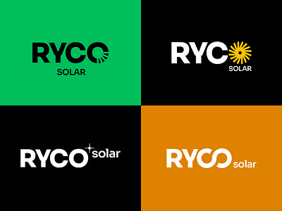 RYCO Solar Logo Exploration branding design fort worth illustrator logo logo design logomark logotype roofing ryco solar type typography