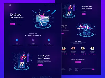 METAVERSE - Website Landing Page. crypto cryptocurrency ecommerce web home page landing landing page meta metaverse metaverse landing page metaverse website ui ux vr web web design website
