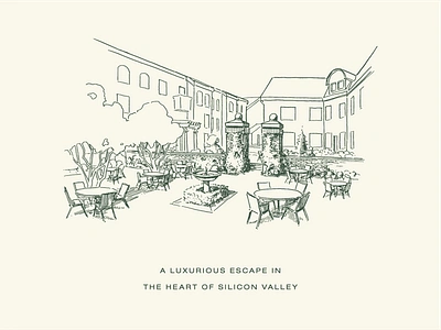 Luxurious Escape branding hotel illustration silicon valley