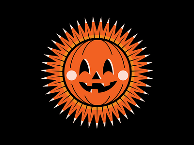 Jack-O-Sun design halloween illustration jackolantern retro sun vector vintage