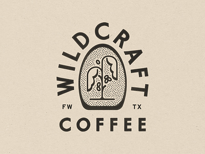 Wildcraft Coffee Badge Lockup badge branding coffee coffee plant craft design edge starve fort worth illustration illustrator lockup logo texas texture type typography wildcraft