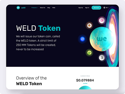 Weld Money Token crypto cryptocurrency design fintech illustration metaverse money ui ux web30