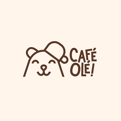 Café Olé - Full Logo Animation 2d after effects animation bear café coffee coffeeshop cute design minimal motion motion design motion graphics olé pun ui wholesome