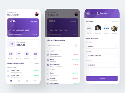 Mundur - M-Banking App app asurance banking clean design exploration finance mbanking mobileapp mobilebanking money ui uidesign uiux