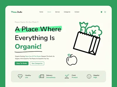 🥦 Organic Store | Website animation app branding design food fresh garden graphic design illustration logo motion graphics natural organic shop store ui ux vegan vegetable vegetarian