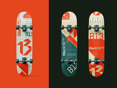 Block13 Promo Board Design /1 /2 /3 13 b13 board brand deck future futuristic logo monogram skate skateboard street streetwear symbol utilitarian