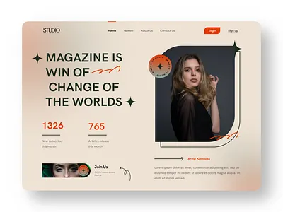 📰 StudioX Magazine Website 3d animation branding minimal ui ui design ui ux uidesign ux vector webdesign website