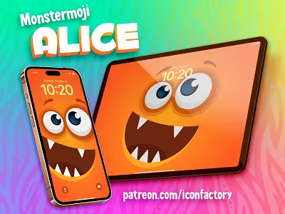 Monstermoji Wallpaper (FREE) colorful emoji goofy halloween home screen iconfactory ios ipad iphone lock screen monster patreon wallpaper