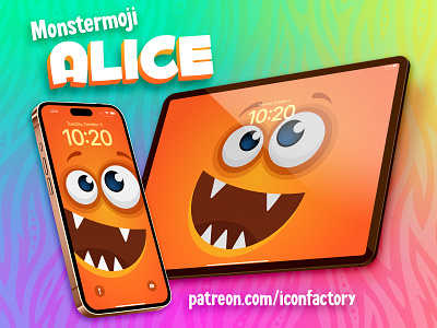 Monstermoji Wallpaper (FREE) colorful emoji goofy halloween home screen iconfactory ios ipad iphone lock screen monster patreon wallpaper