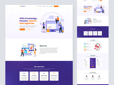 Dagency-Digital Agency Landing Page Design agency design digital agency home page landing page marketing ui uiux webdesign