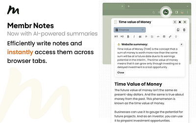 Membr Notes chrome extension note taking notes react ui