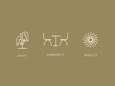 Wildcraft Coffee Iconography brand brand identity branding chair coffee community craft design fort worth groovy iconography icons illustration illustrator plant quality sun wildcraft