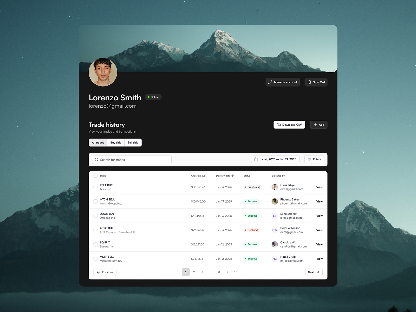 User Profile Design by Denis Haramia on Dribbble