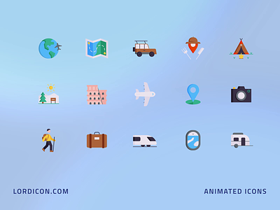 Traveling Icon Group animation design icon