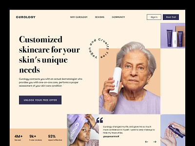 Curology Product Landing Page beauty care cosmetics curology dermstore ecommerce hero banner homepage sephora shopping skin care skinstore ui ulta ux web web app web ui website