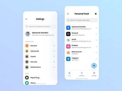 Password Manager 🔐 - Mobile App clean concept interface manager minimal mobile mobile app mobile design password password keeper password manager safe secure security ui uiux