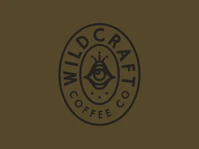 Wildcraft Coffee - Unused Badge Mark badge brand branding coffee design eye fort worth illustration illustrator oval type typography wild wildcraft