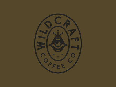 Wildcraft Coffee - Unused Badge Mark badge brand branding coffee design eye fort worth illustration illustrator oval type typography wild wildcraft