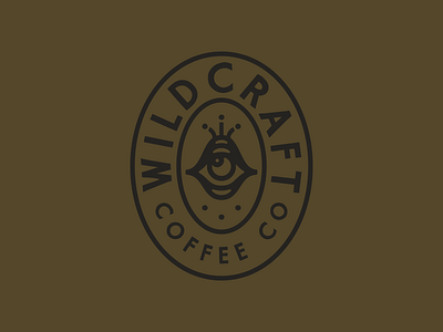 Wildcraft Coffee - Unused Badge Mark badge brand branding coffee design eye fort worth illustration illustrator oval type typography wild wildcraft