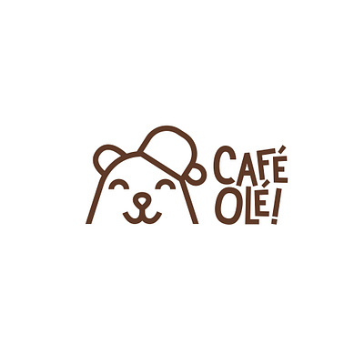 Café Olé ! animal logo animation bear logo branding coffee shop cute design graphic design logo logotype minimal wholesome