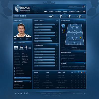 Eoxxon Sports Agency Website design design mihael.net responsive sports app sports group ui web design