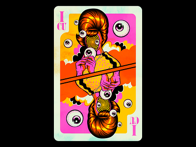 Eye See You - Playing Card color design illustration playing card poker retro surrealism vector vintage vision