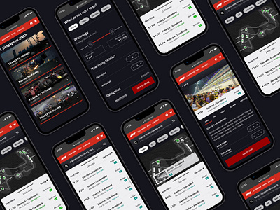Tickets F1 Racing app design interface mobile racing ui