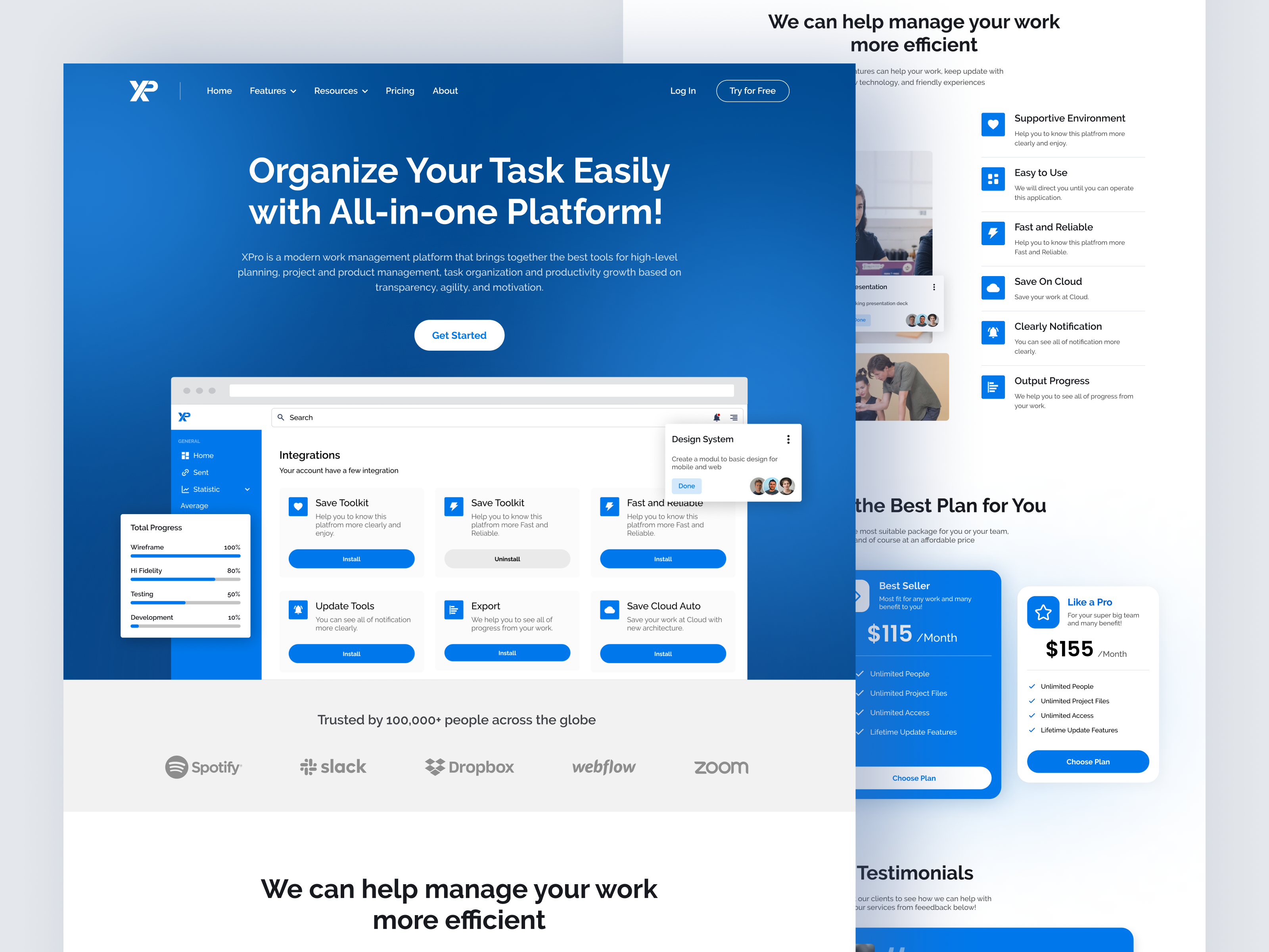 Example of Landing Pages UI Design Service
