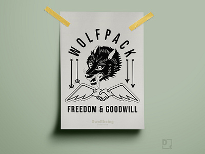 Wolfpack apparel design art branding clean design flat graphic design illustration poster design
