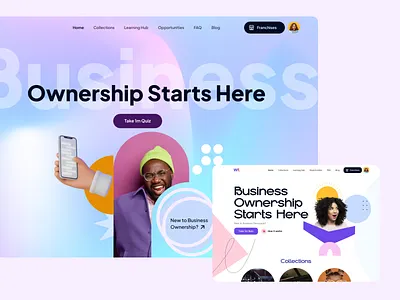 Hero agency business clean flat hero landing layout main page ui ux web