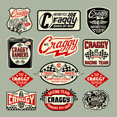 Sticker Pack for CRAGGY RANGERS artwork branding graphic design handrawn illustration vintage vintage logo