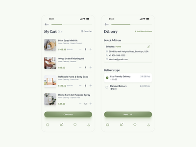 Eco-Friendly Shopping App Experience clean eco friendly figma green modern ui ux